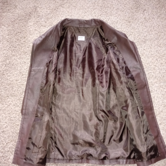 Pre-owned M.I.C. STUDIO brown leather jacket - Picture 6 of 8